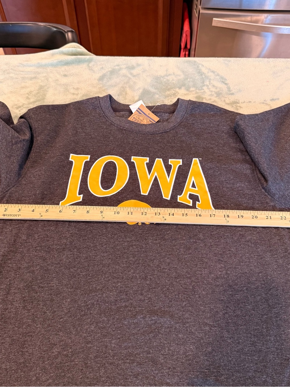 NWT Iowa Hawkeyes Crewneck Sweatshirt Men’s Large Gray NCAA Rivalry Threads - Picture 7 of 11